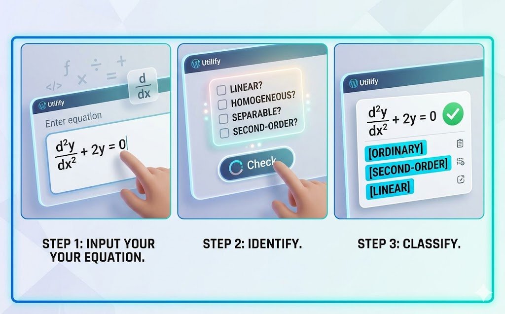 How to use the differential equation identifier utilify.